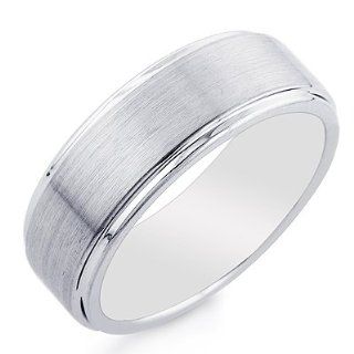 Men's Tungsten 8mm Round Comfort Fit Wedding Ring Size 11 Bands Jewelry