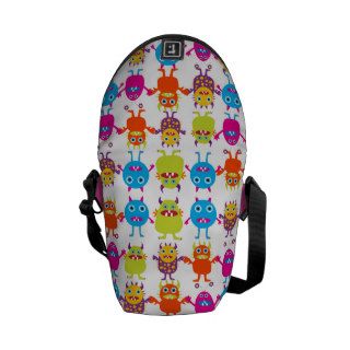 Colorful Funny Monster Party Creatures Bash Messenger Bag