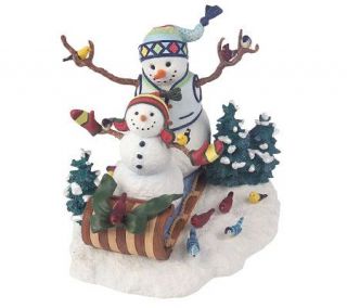 Lenox Porcelain Handpainted Snowmen Figurine —