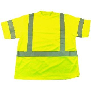 Jackson Safety 20672 ANSI Class 3 Polyester High Visibility Short Sleeve T Shirt with Silver Reflective, 3X Large, Lime Safety Vests