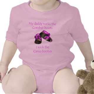 Daddy rocks combat boots baby  rocks camo booties t shirts