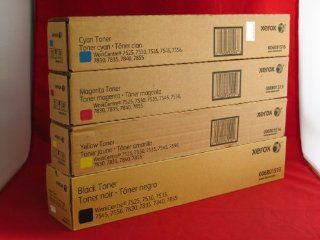 GENUINE XEROX 7525,7530,7535,7545,7556 HIGH YIELD TONER SET 006R01513, 006R01514, 006R01515, 006R01516 BCYM Sealed In Retail Packaging Electronics