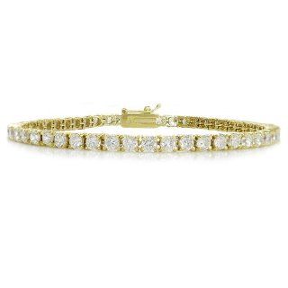 Gold Tone 5.75ct CZ Classic Tennis Bracelet Jewelry