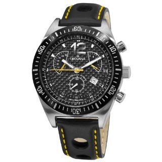 Grovana Men's 1620.9578 Retrograde Retrograde Chronograph Black Strap Watch at  Men's Watch store.