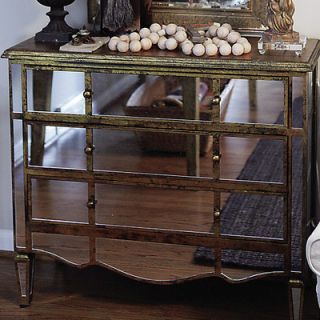 Creative Co Op Wood and Glass Mirrored Chest