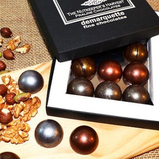 nutkeeper's harvest praline chocolates by demarquette fine chocolates