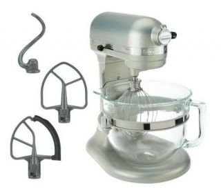 KitchenAid 6 qt 575 Watt Glass Bowl Lift Stand Mixer w/ Flex Edge & 3 Acces. —