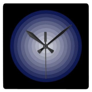 Blue Target Wall Clock Square