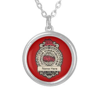 Junior Firefighter's Badge Personalized Necklace