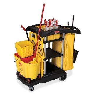 Rubbermaid Commercial Products * Cleaning Cart, High Cap, 4 Casters, 21 3/4"x49 3/4"x38 3/10, Sold as 1 Each  Electronics 