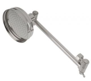 Rainfall Brushed Nickel Showerhead with Adjustable Arm —