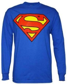 SUPERMAN "CLASSIC SHIELD" Long Sleeves Royal Blue Licensed Tee Clothing