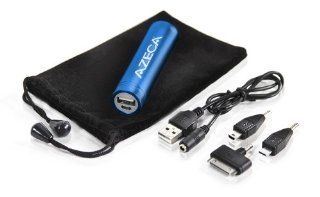 Azeca D422 BL 2800 mAh Lipstick Power Bank External Battery Charger   Retail Packaging   Blue Cell Phones & Accessories