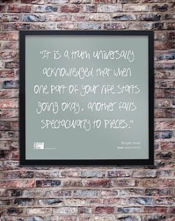 'bridget jones' personalised framed print by words on walls