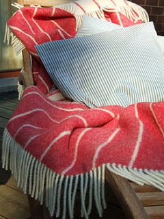 wool throws cream, beige red blue brown green by linenme