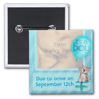 "I'm expecting a boy" ultra 3D scan blue badge Pin