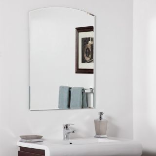 Decor Wonderland Katherine 31.5 in H x 23.6 in W Arch Frameless Bathroom Mirror with Hardware and Beveled Edges