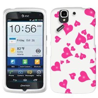 Pantech Flex Raining Hearts on White Cover Case Cell Phones & Accessories