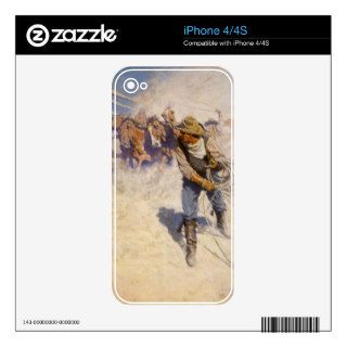 In the Corral by NC Wyeth, Vintage Western Cowboys iPhone 4S Skin
