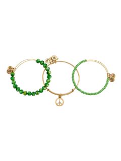 Set of 3 Gold World Peace Charm Bangle Bracelets by Alex & Ani