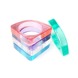 chunky clear resin bangle by anna lou of london