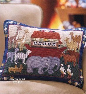 Noah's Ark Needlepoint Pillow   Throw Pillows