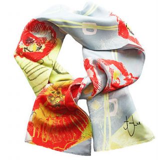 poppy rouge silk scarf by amy lee