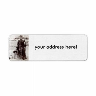 1890 Woman and her Brittany Hunting Dog Return Address Labels
