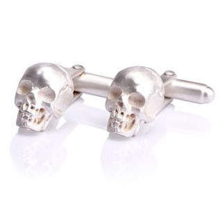 silver skull cufflinks by james newman jewellery