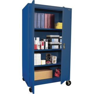 Sandusky Lee Heavy-Duty Welded Steel Mobile Cabinet — 46in.W x 24in.D x 66in.H, Blue, Model# TA3R462460-06  Storage Cabinets