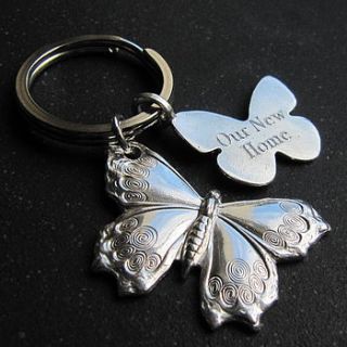 silver butterfly key ring by gracie collins