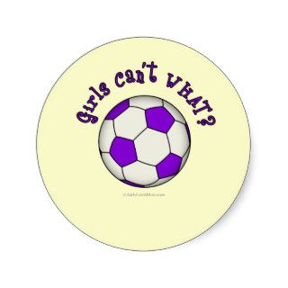 Soccer Ball in Purple Round Sticker