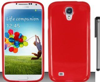 Samsung Galaxy S4 IV i9500 Tpu Soft Skin Cover Case with ApexGears Stylus Pen (Red) Cell Phones & Accessories