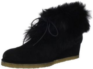 Rue du Jour Women's Liberty Fur Cuff Bootie,Suede Nero,36 EU/6 M US Shoes