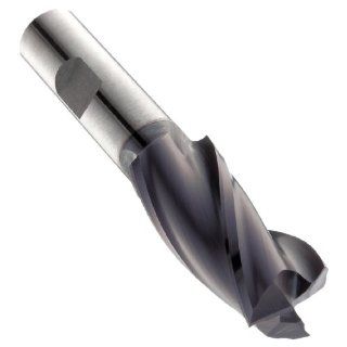 Niagara Cutter 07077 High Speed Steel (HSS) Square Nose End Mill, Inch, TiAlN Finish, Finishing Cut, 30 Degree Helix, 3 Flutes, 2.6875" Overall Length, 0.438" Cutting Diameter, 0.375" Shank Diameter