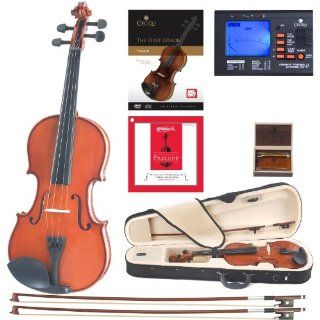 Cecilio CVN 100 Solidwood Student Violin with D'Addario Prelude Strings, Size 1/16 Musical Instruments