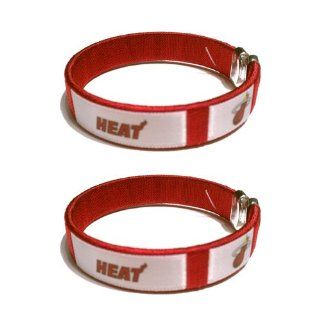 Miami Heat Team Logo Basketball Bracelet Wristband (2 Pack) 