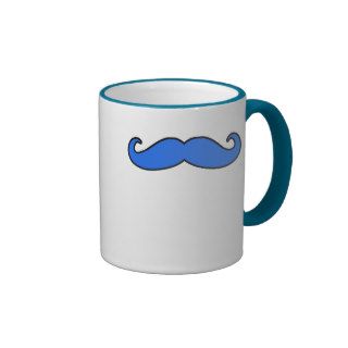 "Blue Mustache" Mug. Light Blue
