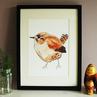 wren giclée print by rebecca kiff