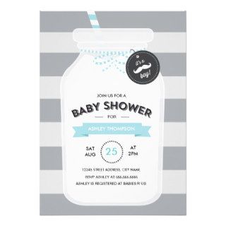 Vintage Milk Bottle Baby Shower Invite Card
