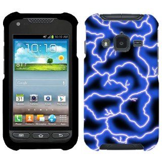 Samsung Galaxy Rugby Pro Blue Lighting on Black Cover Case Cell Phones & Accessories