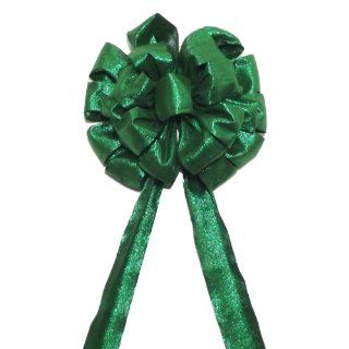 Berwick Christmas Tree Top Bow, Green Metallic, 12" Diameter with 36" Ribbon Tails, 2 1/4" Wired Edge Ribbon, 21 Loop Bow  Green Bows For Tree  