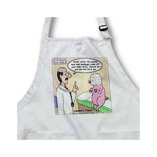 apr_1414_4 Rich Diesslins Funny Animals Cartoons   A Pig Is Still A Pig After Cosmetic Surgery   Aprons   BLACK Full Length Apron with Pockets 22w x 30l   Kitchen Aprons