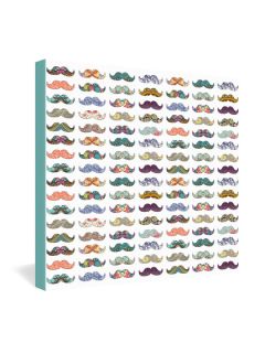 Bianca Green Mustache Mania Wrapped Canvas by DENY Designs