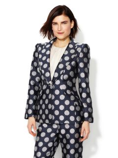 Silk Finely Ribbed Polka Dot Blazer by Giorgio Armani