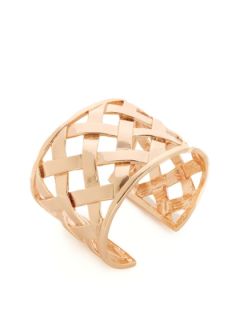 Rose Gold Criss Cross Cuff Bracelet by Kenneth Jay Lane