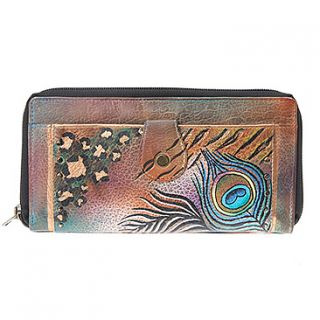 Anuschka Clutch Wallet w/ Zipper  Women's   Premium Peacock Safari