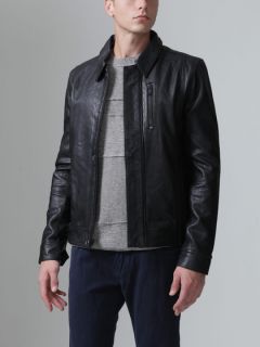 Hidden Placket Leather Jacket by Orthodox