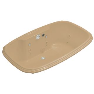 KOHLER Portrait 2 Person Mexican Sand Acrylic Oval Whirlpool Tub (Common 54 in x 60 in; Actual 22 in x 42 in x 67 in)