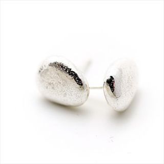 silver pebble stud earrings by alice robson jewellery